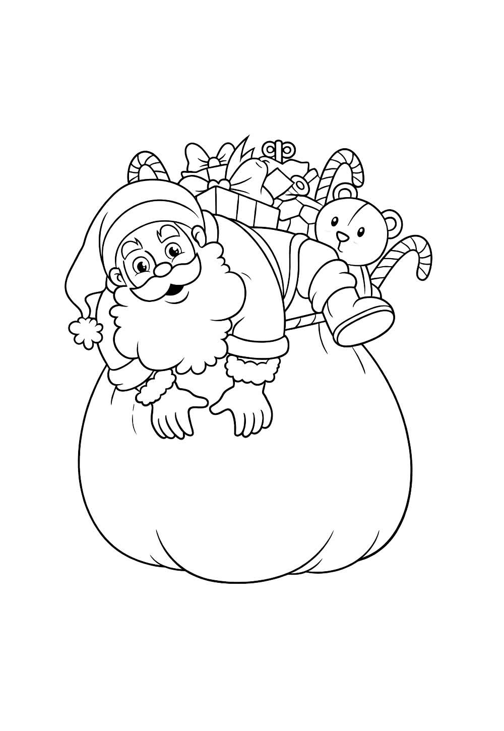 Desenho de Papai Noel para pintar