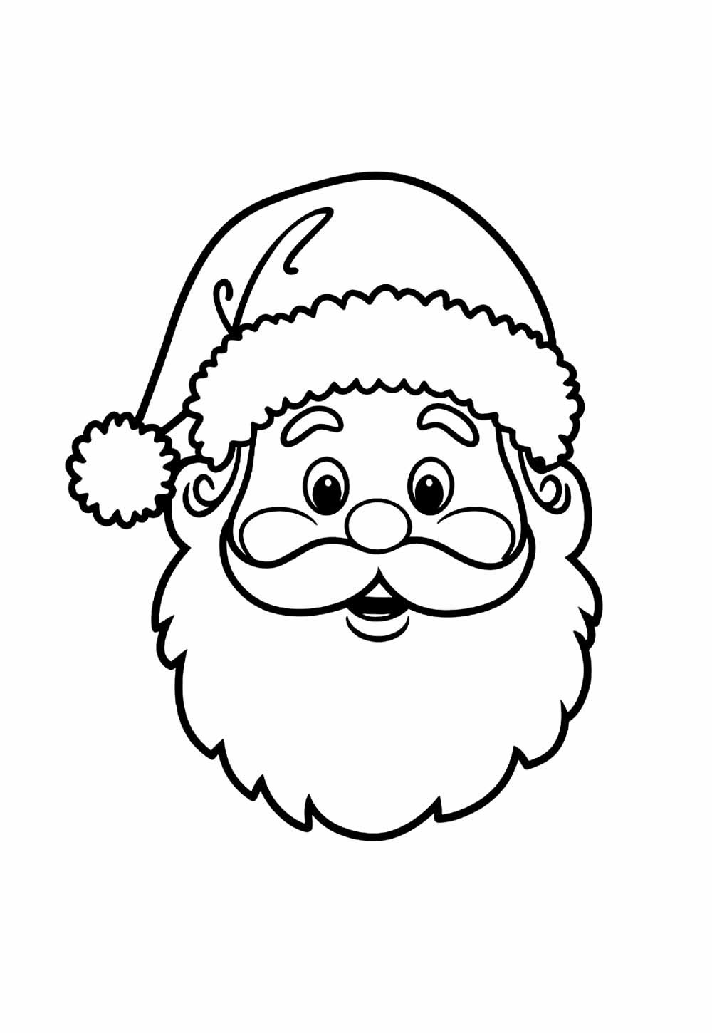 Desenho do Papai Noel Sorrindo para colorir