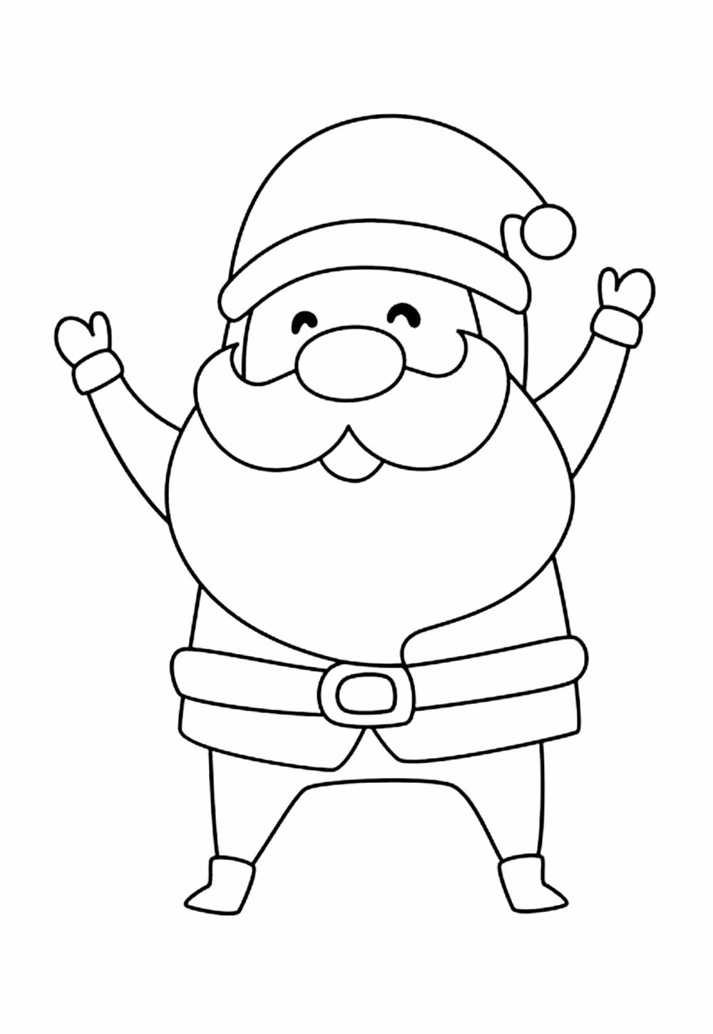 Desenho do Papai Noel Sorrindo para pintar