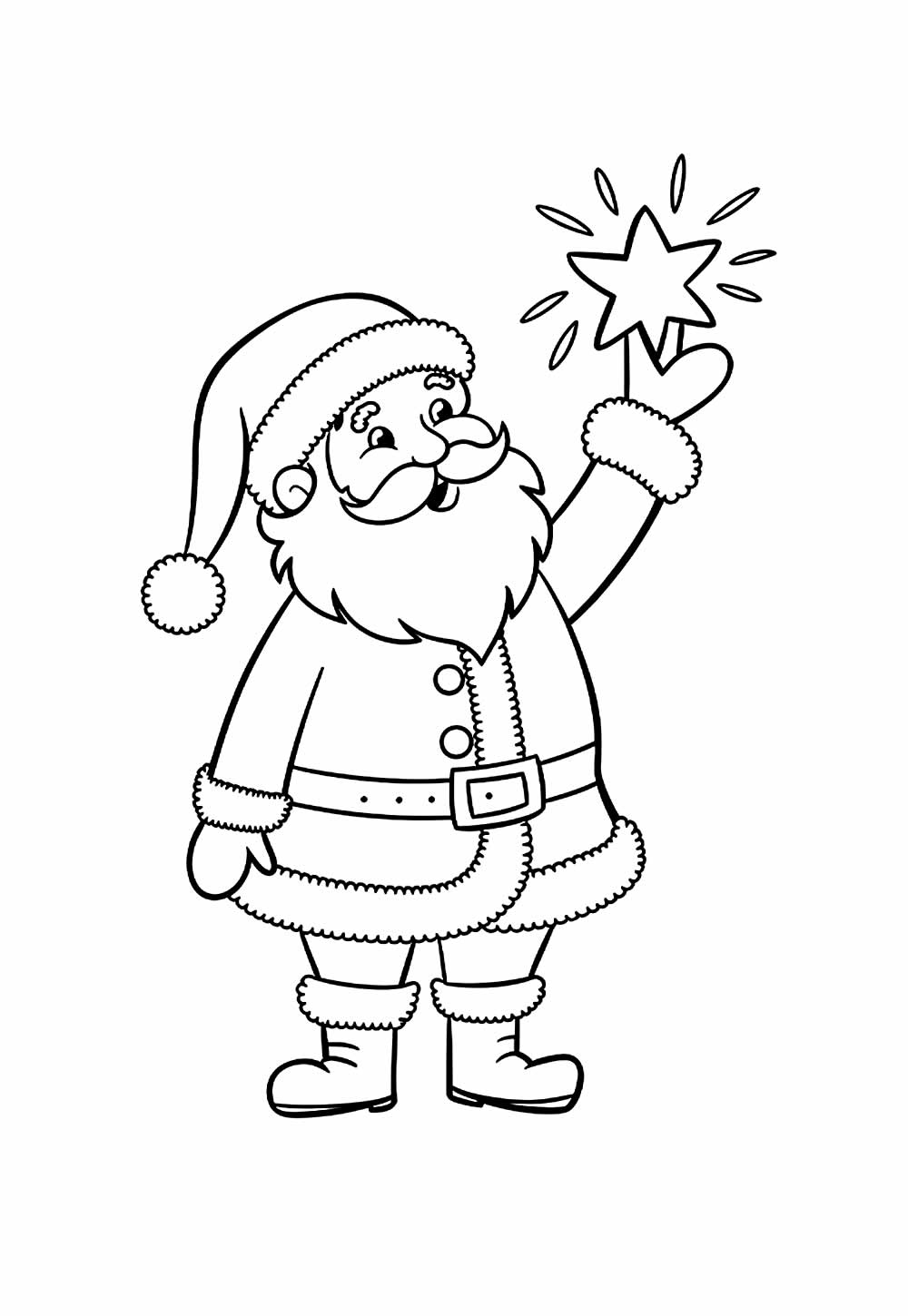 Desenho do Papai Noel Sorrindo para colorir