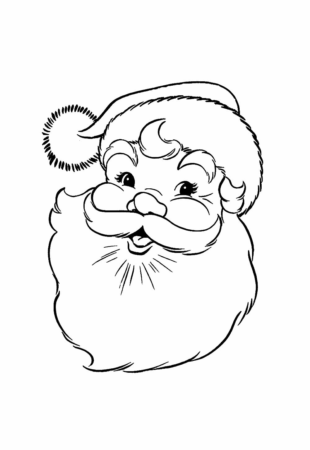 Desenho do Papai Noel Sorrindo para imprimir