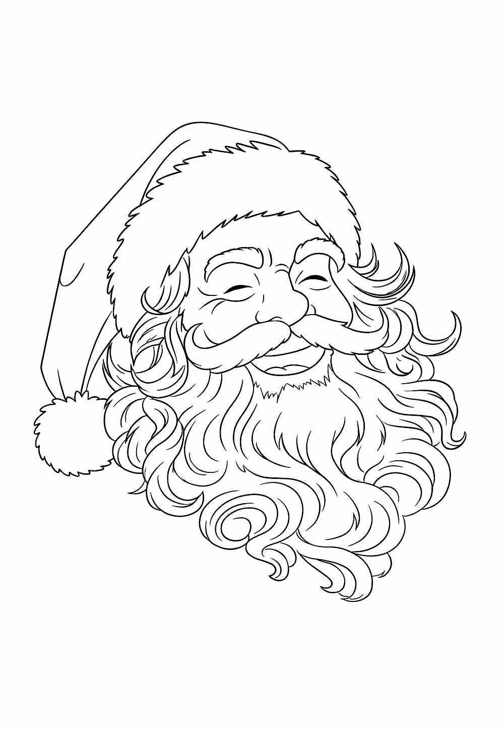 Desenho de Papai Noel sorrindo para colorir