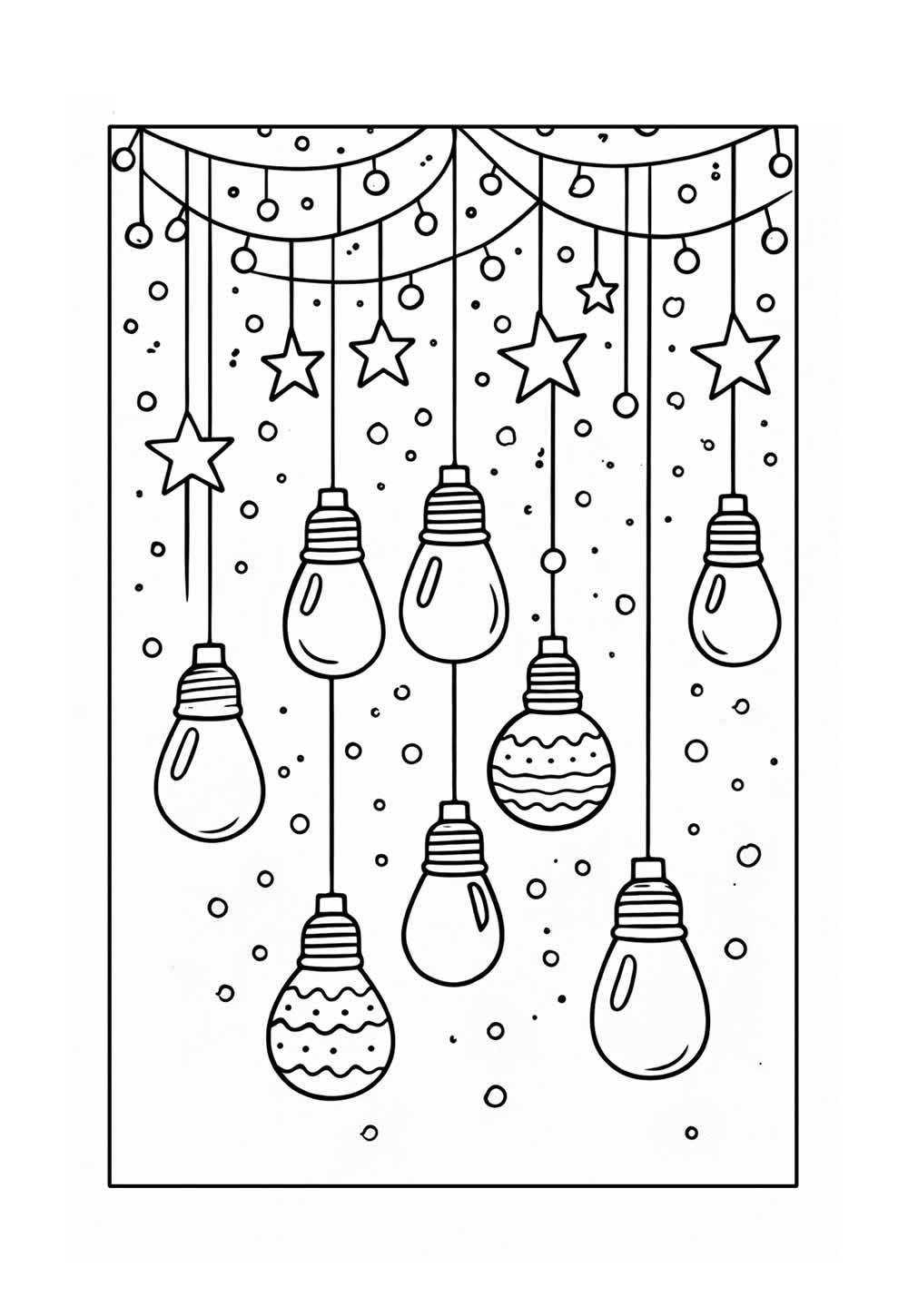 Desenho de Pisca-pisca de Natal para colorir