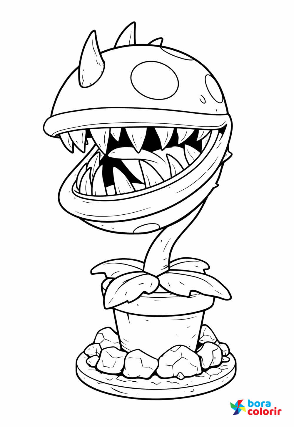 Desenho de Plants vs Zombies para pintar