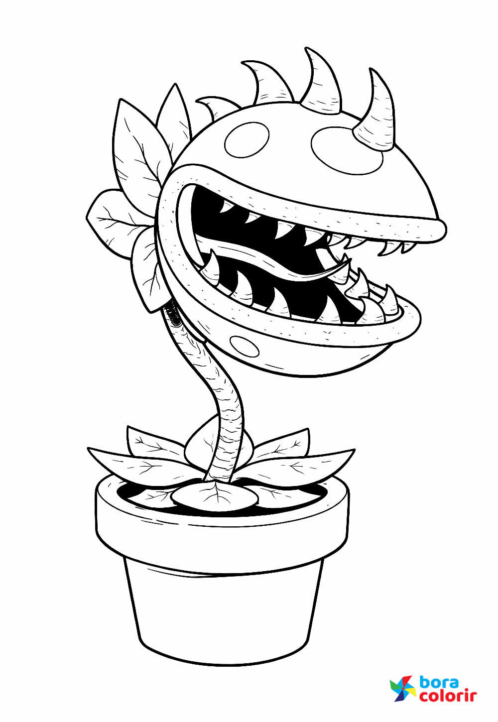 Desenho de Plants vs Zombies para pintar