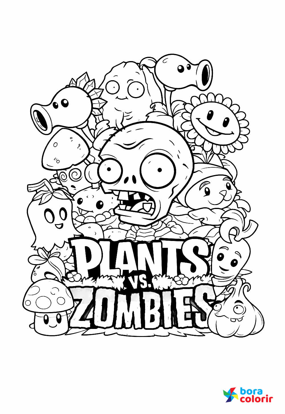Plants vs Zombies para colorir