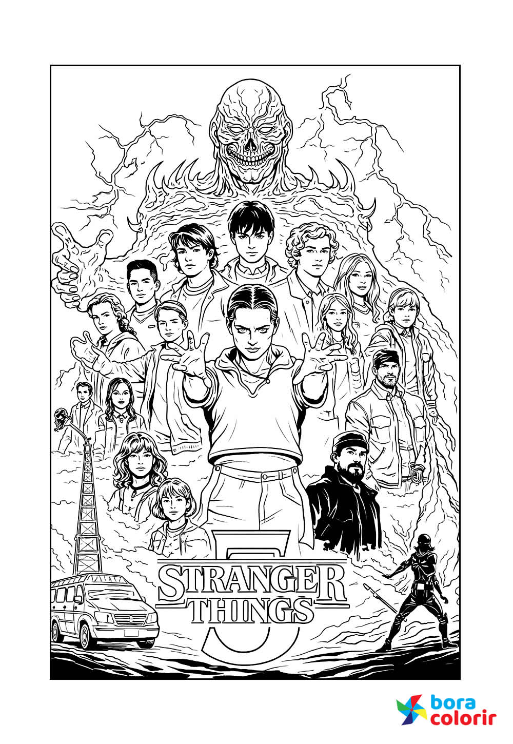Desenho de Stranger Things para colorir