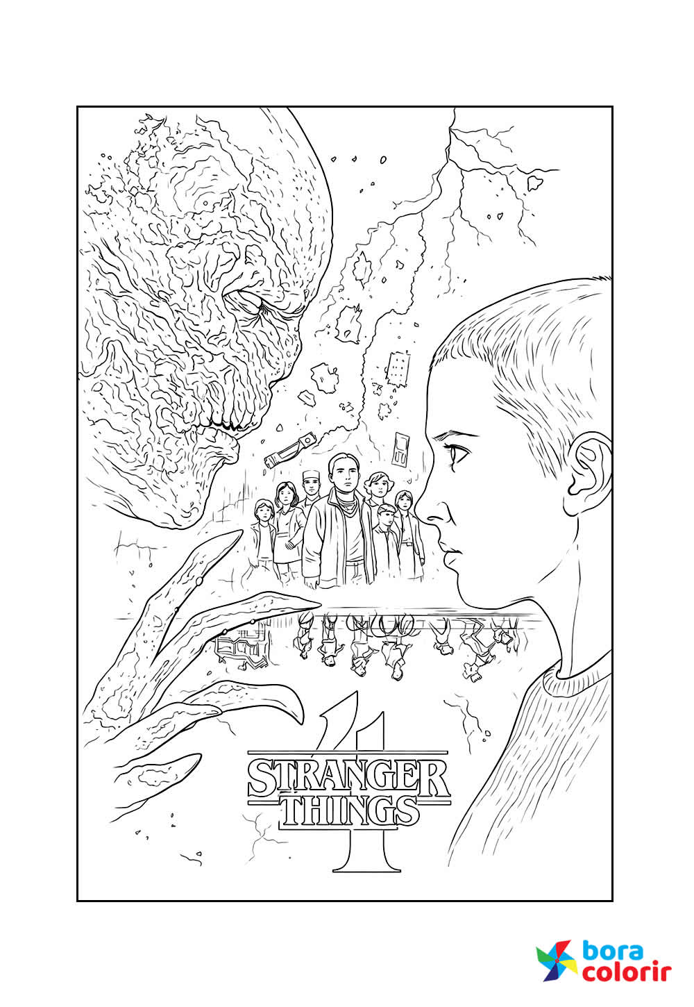 Desenho de Stranger Things para colorir
