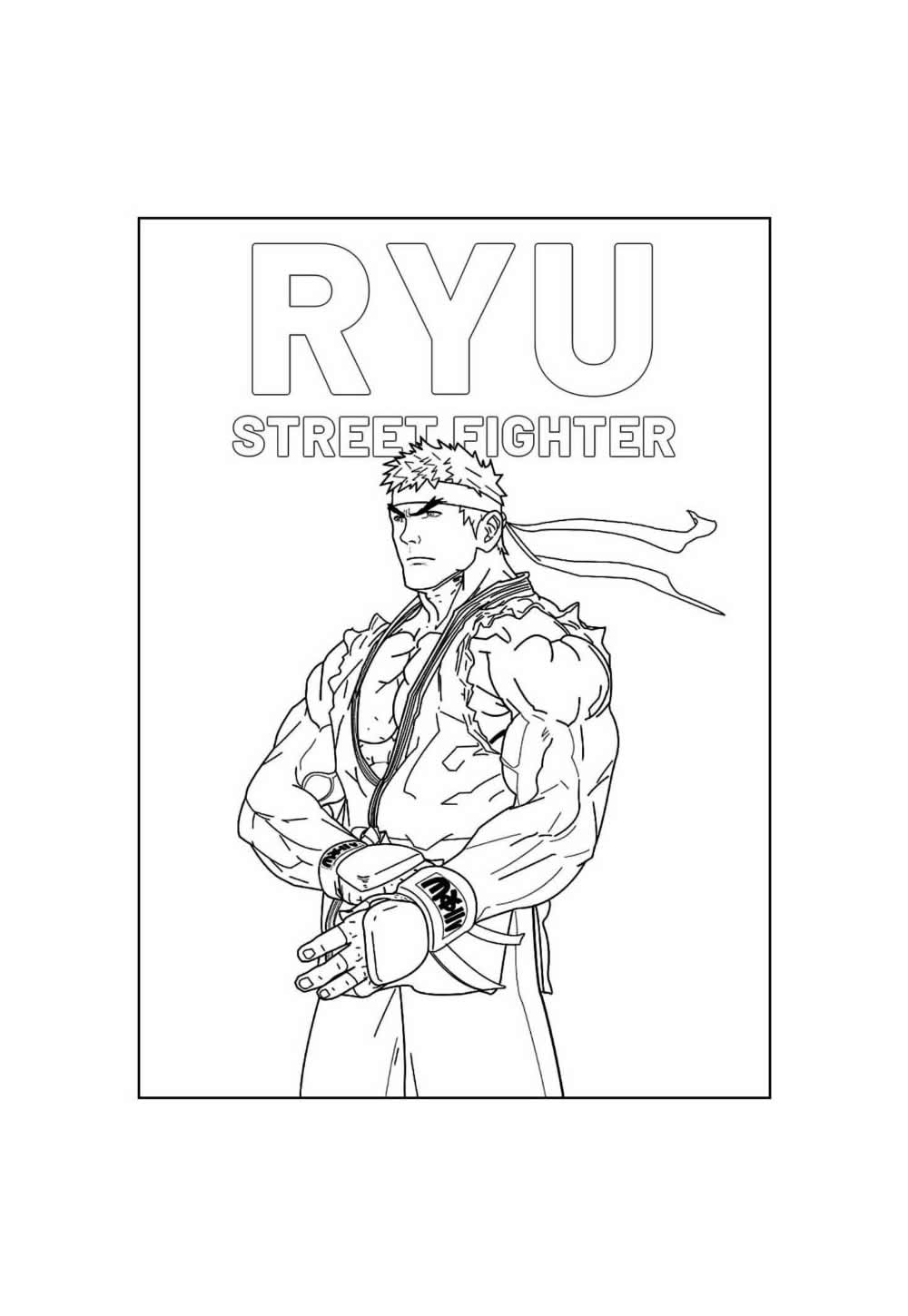 Desenho de Street Fighter para colorir - Ryu