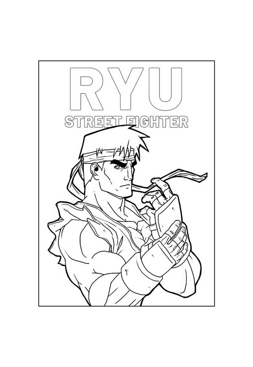 Desenho de Street Fighter para colorir - Ryu