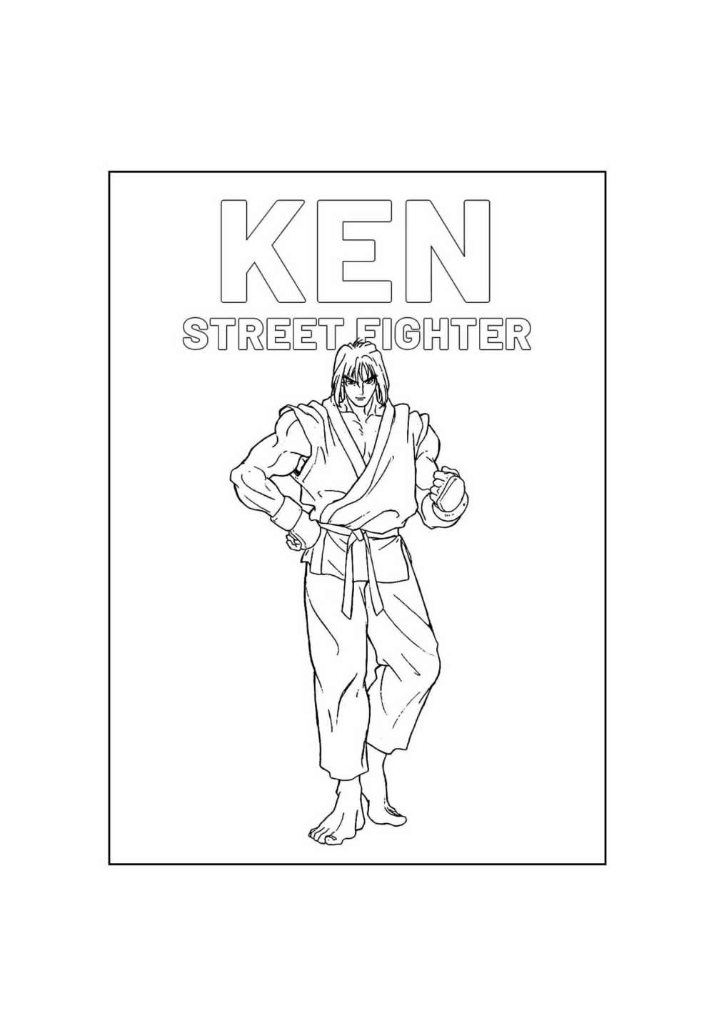Desenho de Street Fighter para colorir - Ken