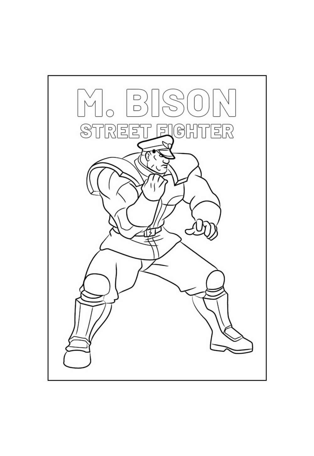 Desenho de Street Fighter para colorir - >. Bison