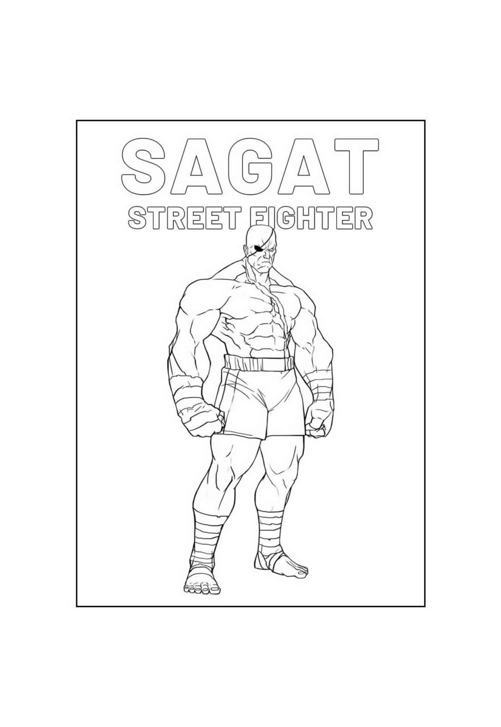 Desenho de Street Fighter para colorir - Sagat