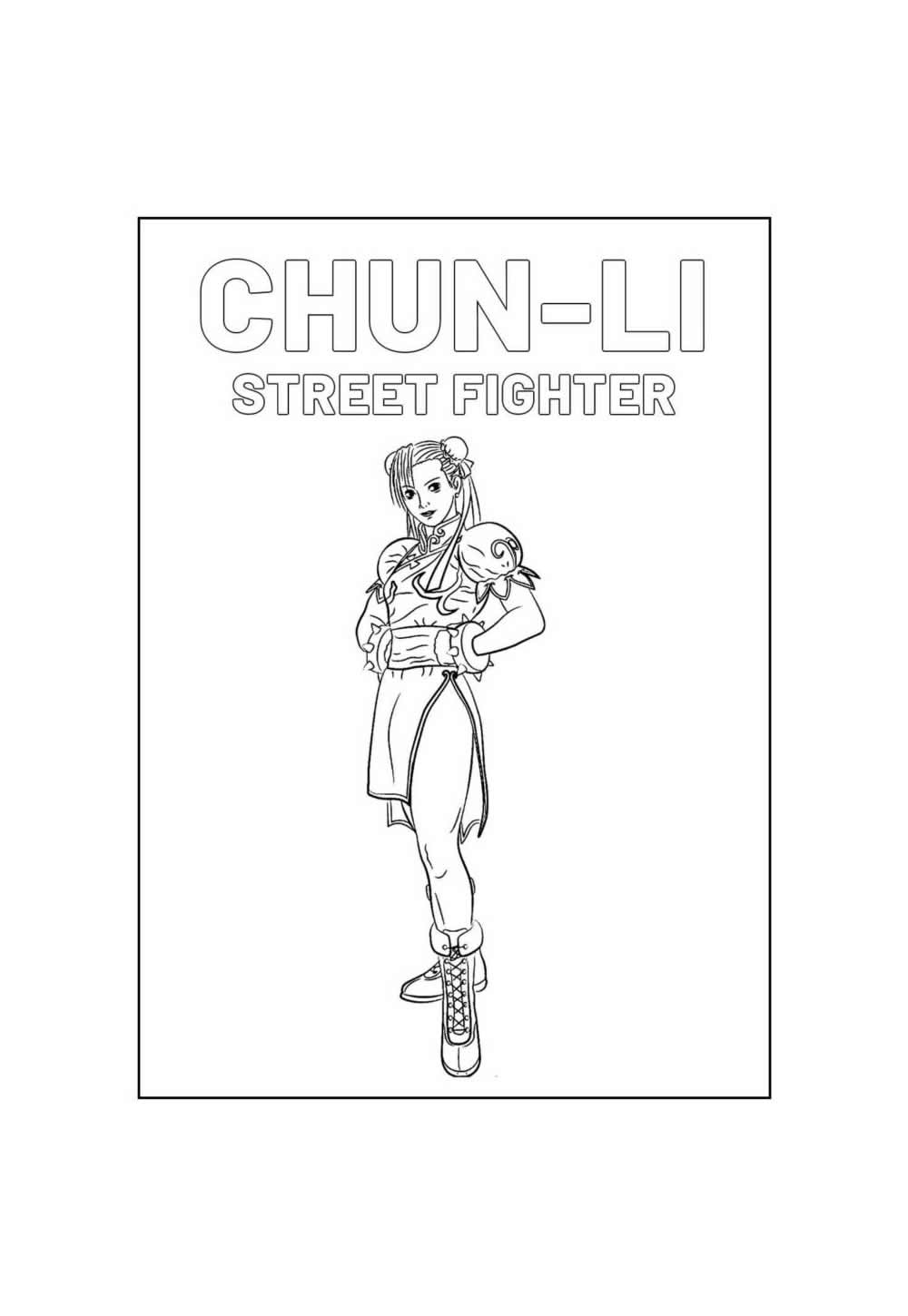Desenho de Street Fighter para pintar - Chun-Li