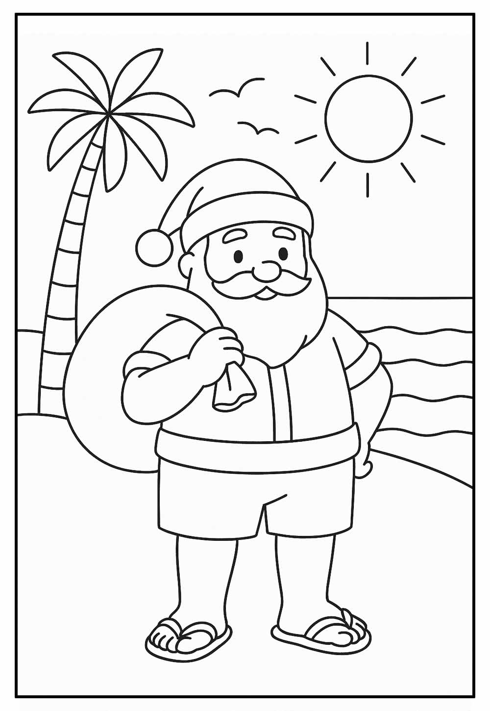 Desenho do Papai Noel do Nordeste para pintar