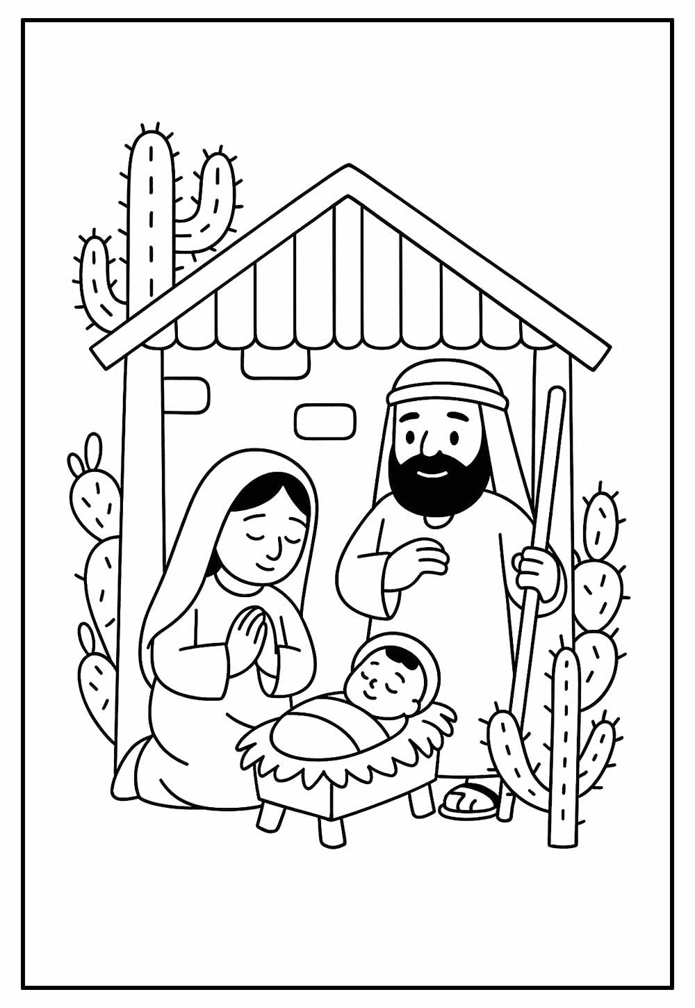 Desenho do Natal no Nordeste para imprimir