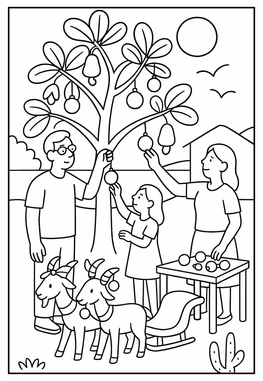 Desenho do Natal do Nordeste para pintar