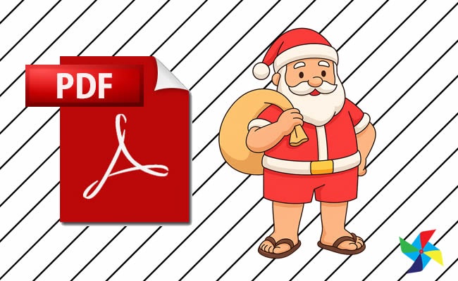 Desenho do Papai Noel na Praia em PDF