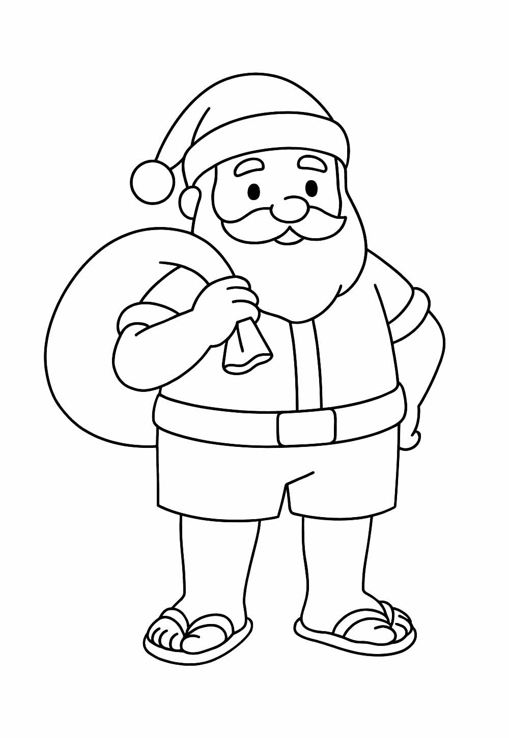 Desenho de Papai Noel de Sandália para colorir
