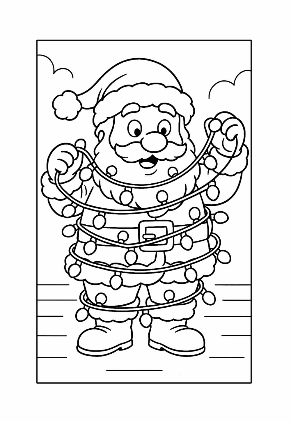 Desenho para colorir de Natal - Papai Noel