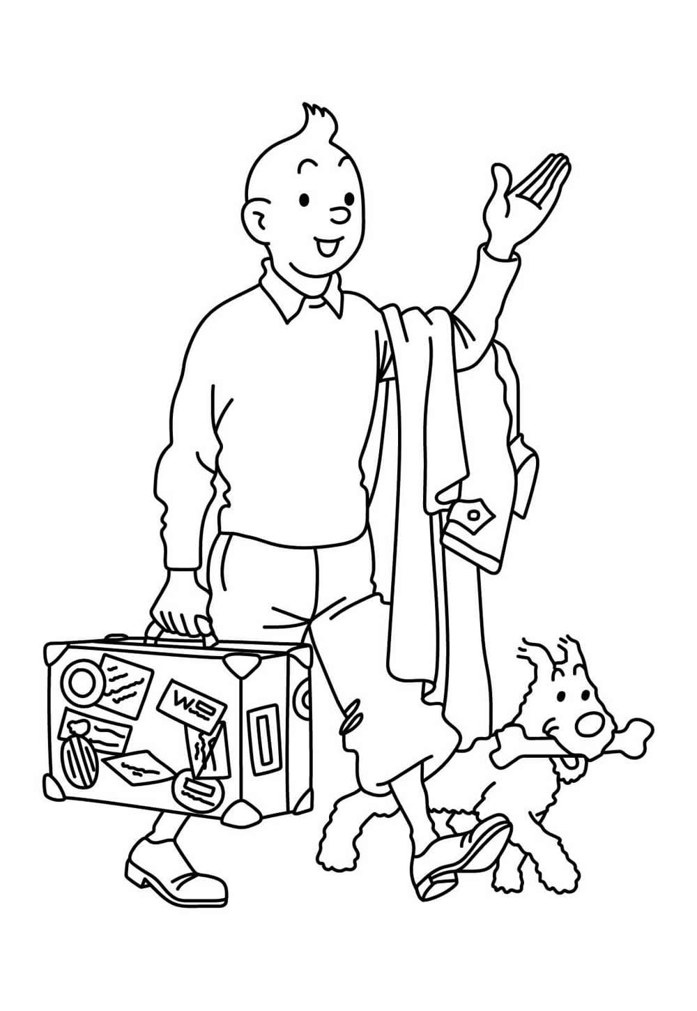 Desenhos de As Aventuras de Tintim para pintar