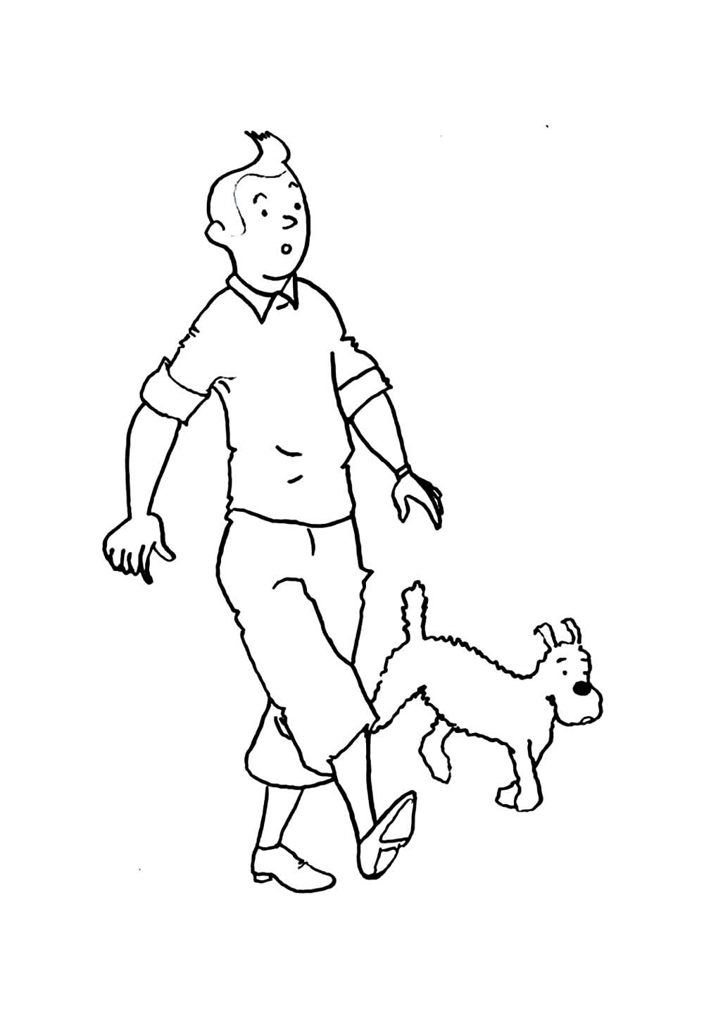 Desenho das Aventuras de Tintim para colorir
