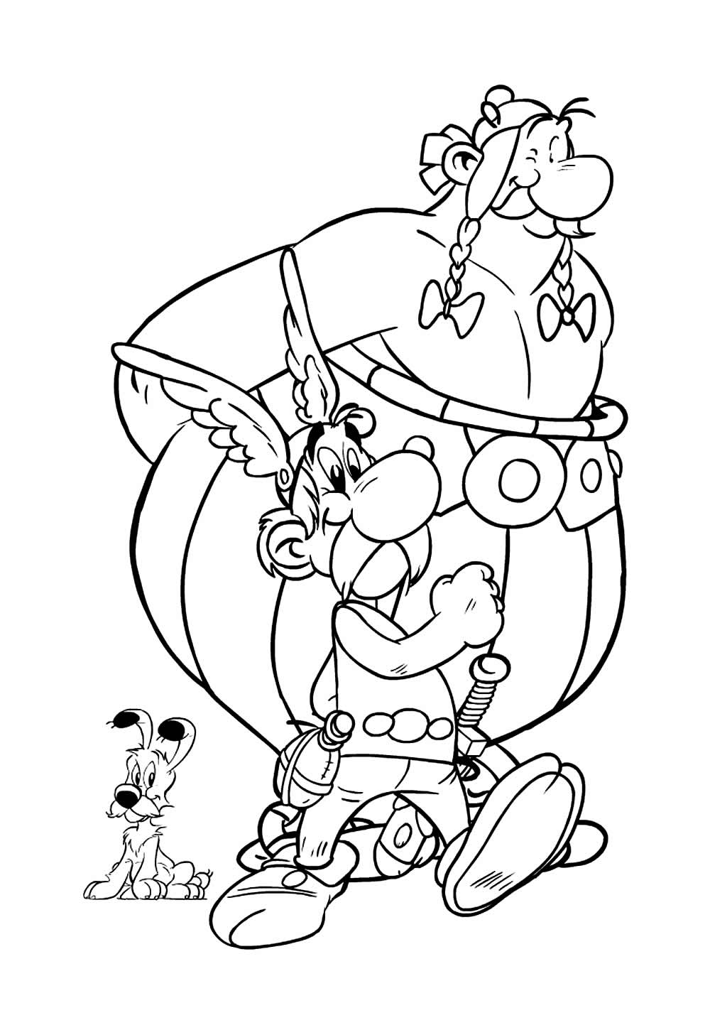 Desenho de Asterix e Obelix para pintar