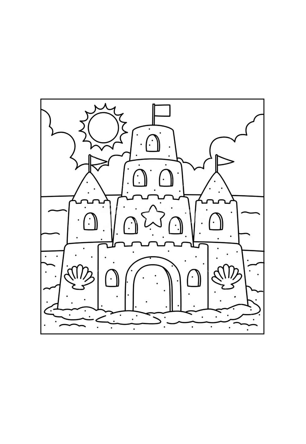 Castelo de Areia para colorir