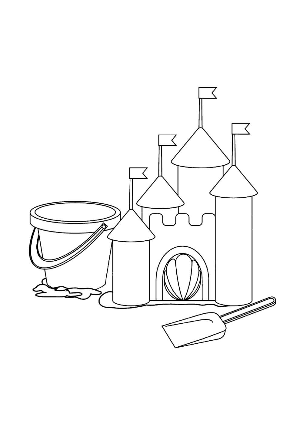 Desenho de Castelo de Areia para colorir