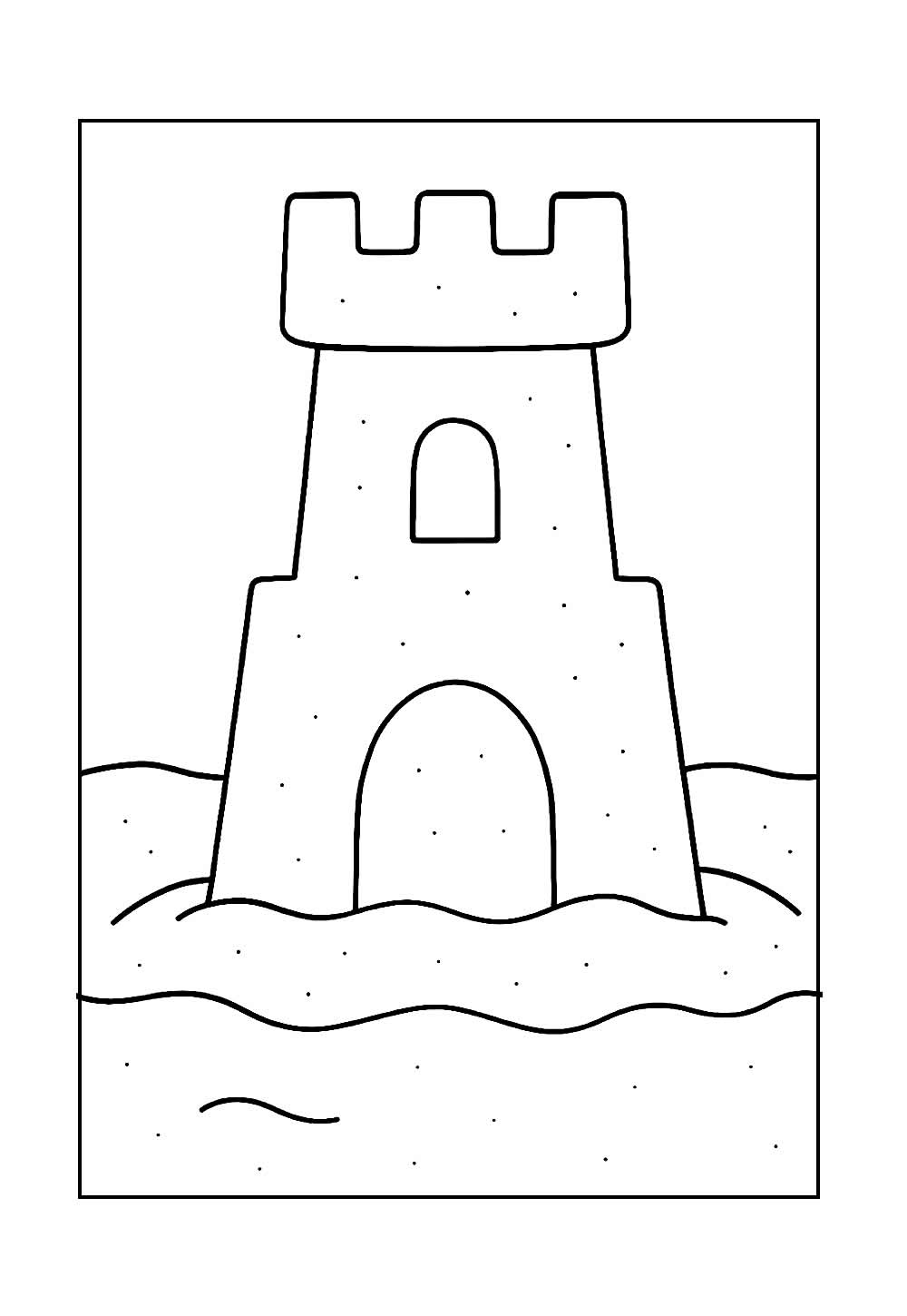 Desenho de Castelo de Areia para colorir