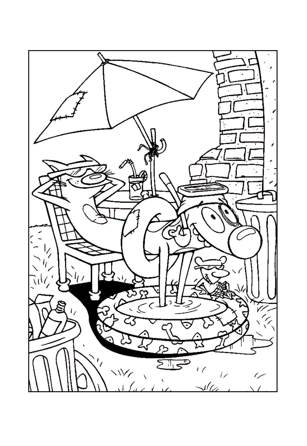 Desenho de CatDog para pintar