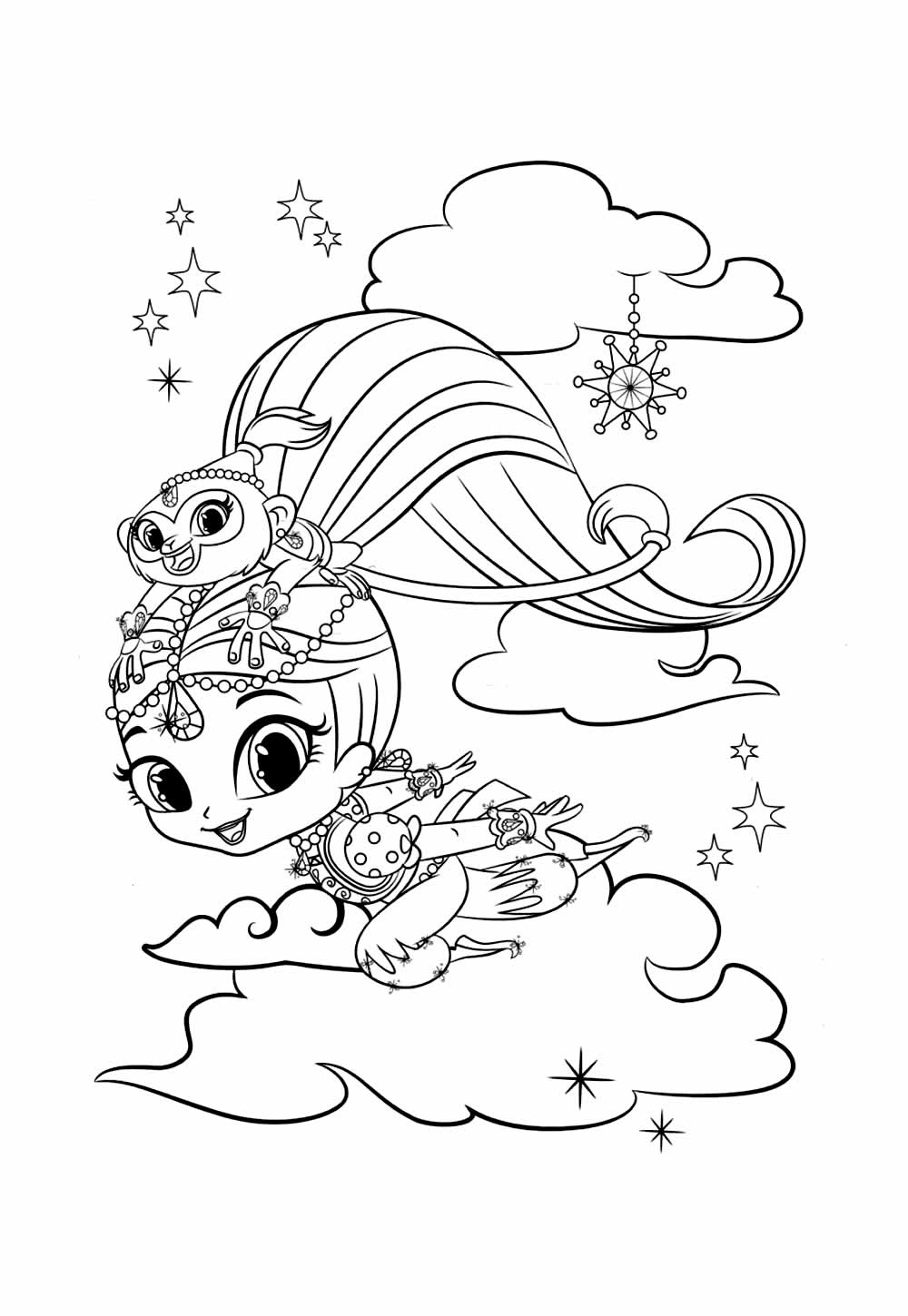 Desenho de Shimme e Shine para pintar