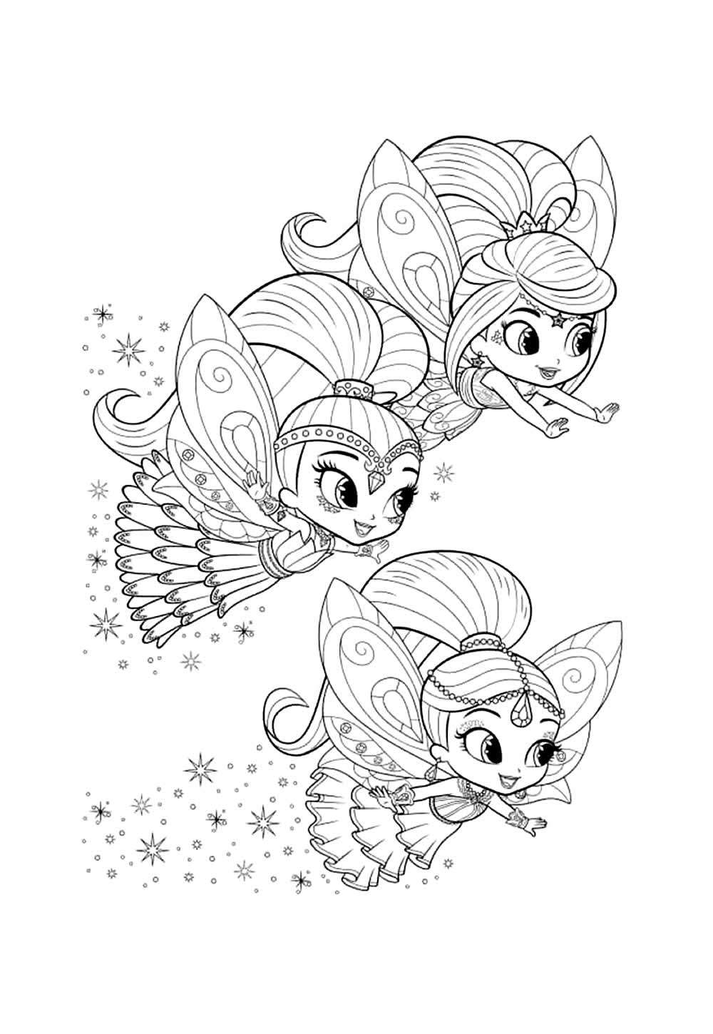 Desenho de Shimme e Shine para colorir