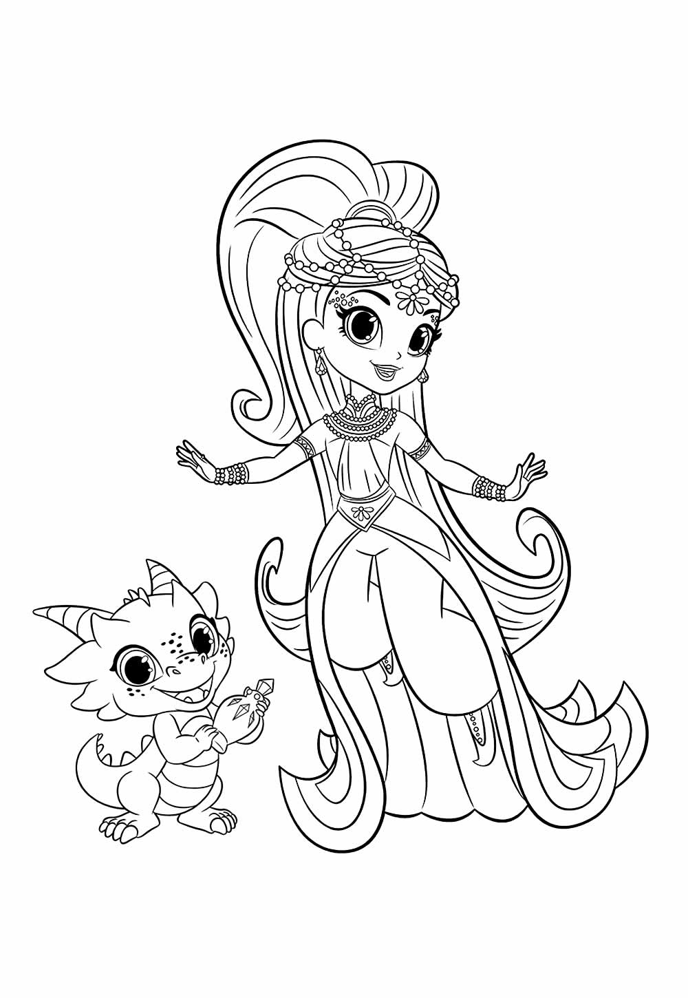 Desenho de Shimme e Shine para colorir