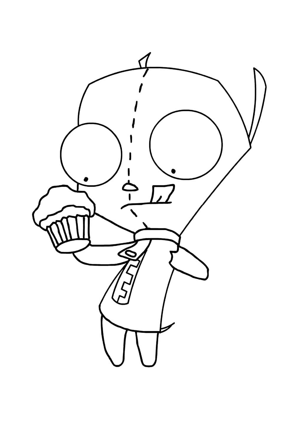Desenho do Invasor Zim para pintar