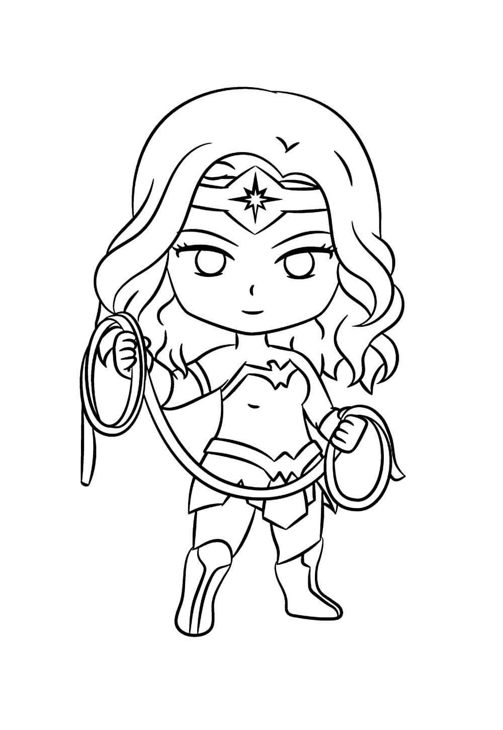Desenho da Mulher-Maravilha Baby para colorir