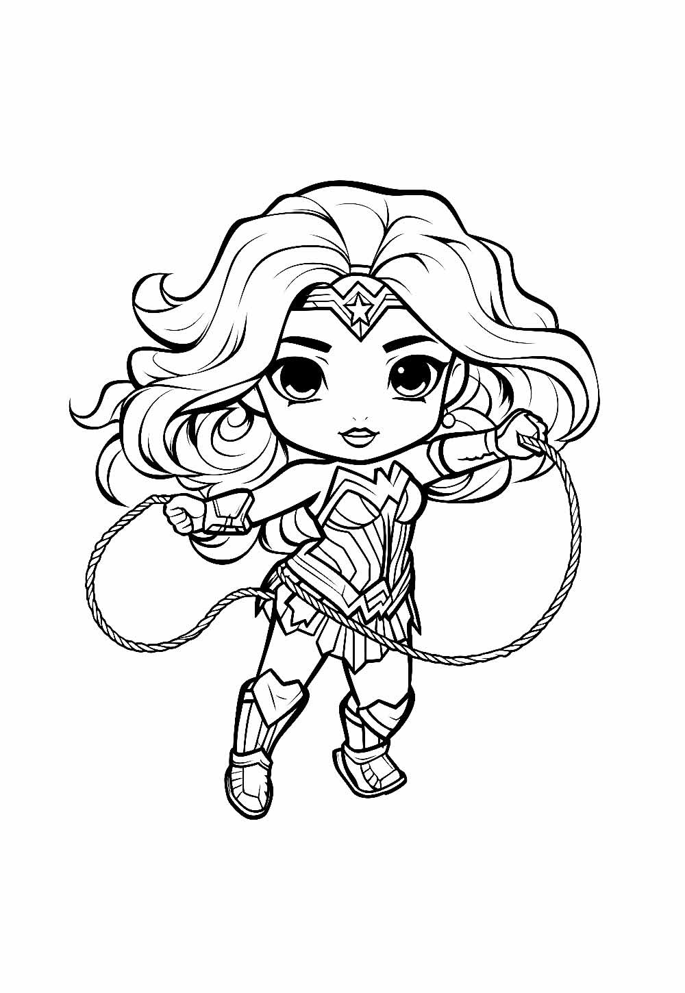 Desenho da Mulher-Maravilha para colorir