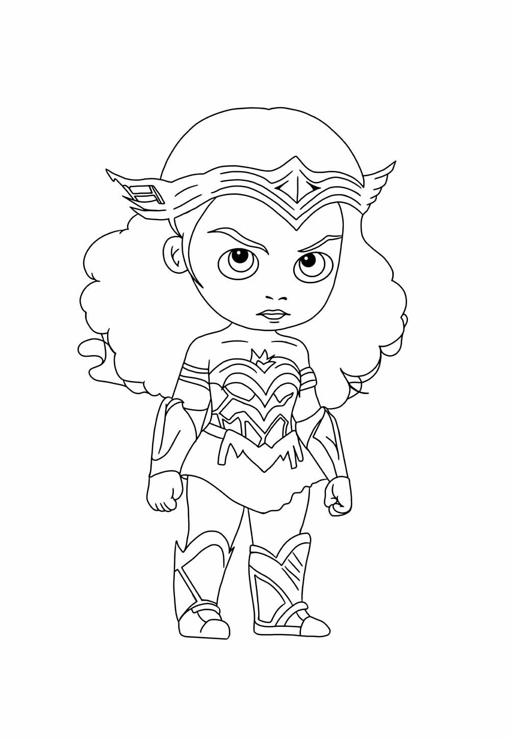 Desenho da Mulher-Maravilha Baby para colorir