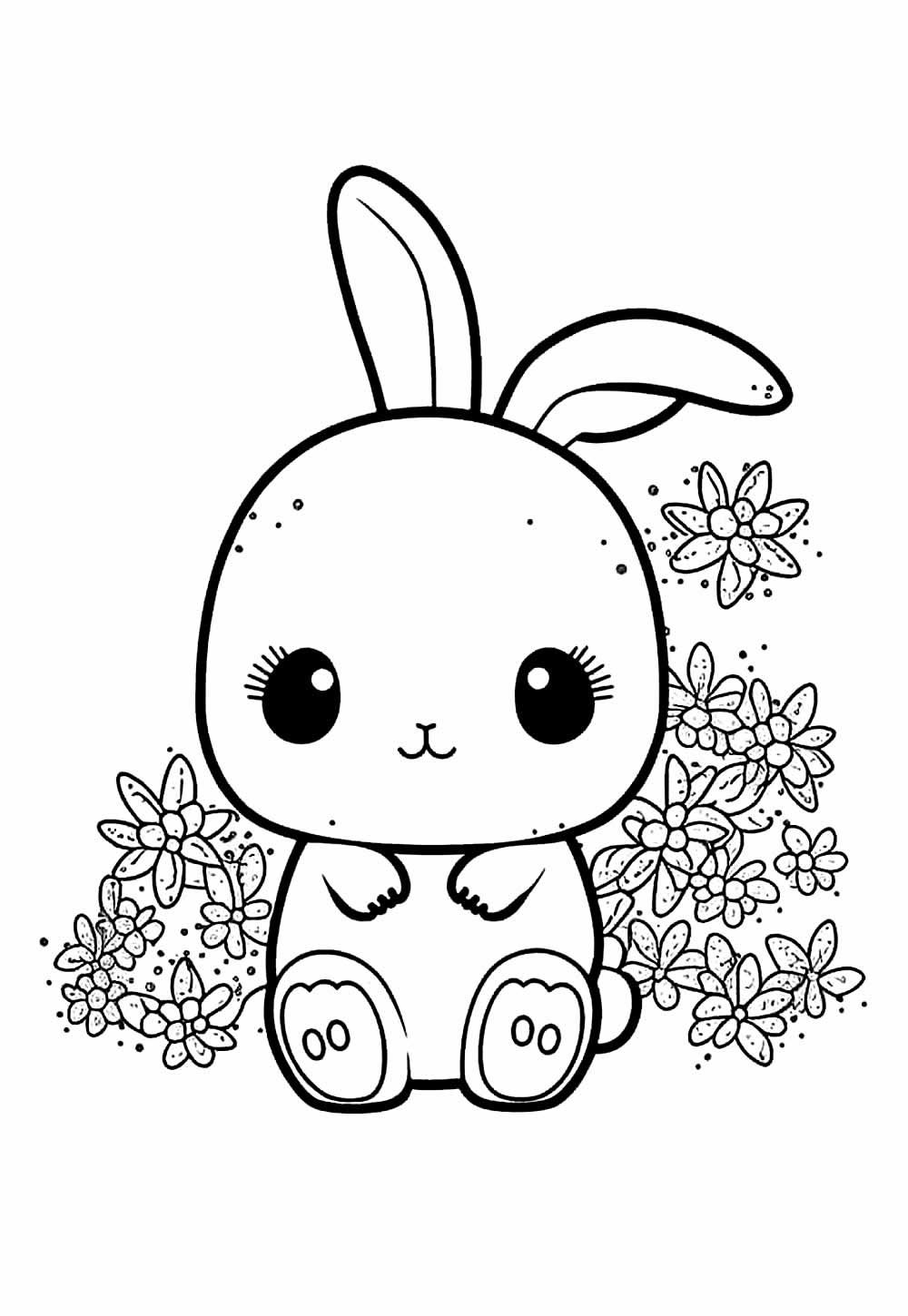 Desenho de Coelho Kawaii para colorir