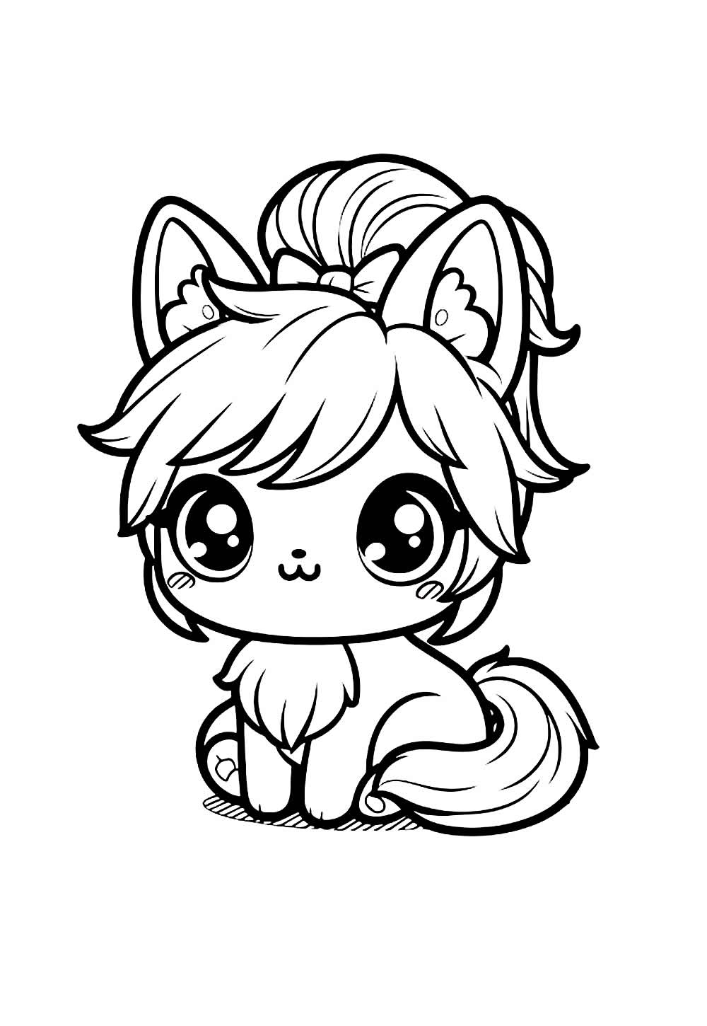 Desenho de Anime Kawaii para colorir