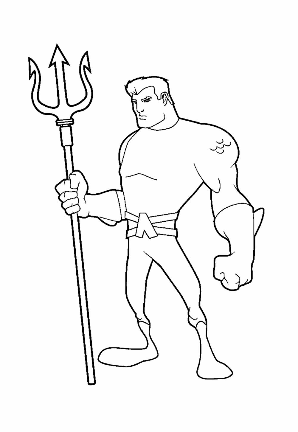 Desenho do Aquaman para colorir e pintar