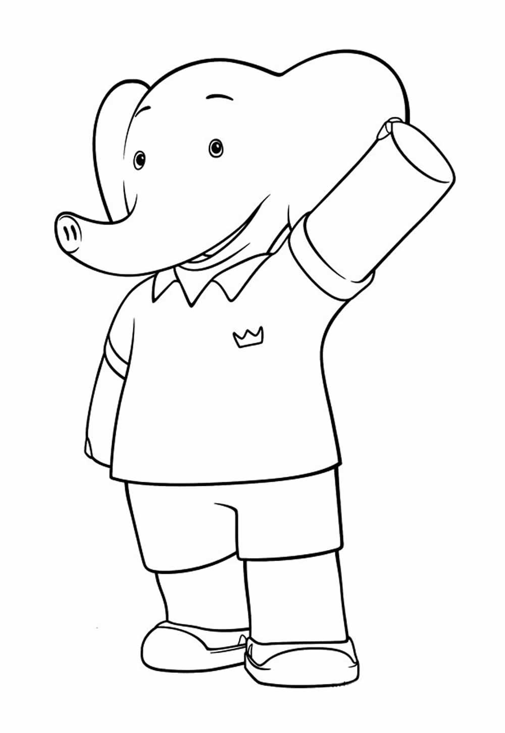 Desenho de Babar para colorir