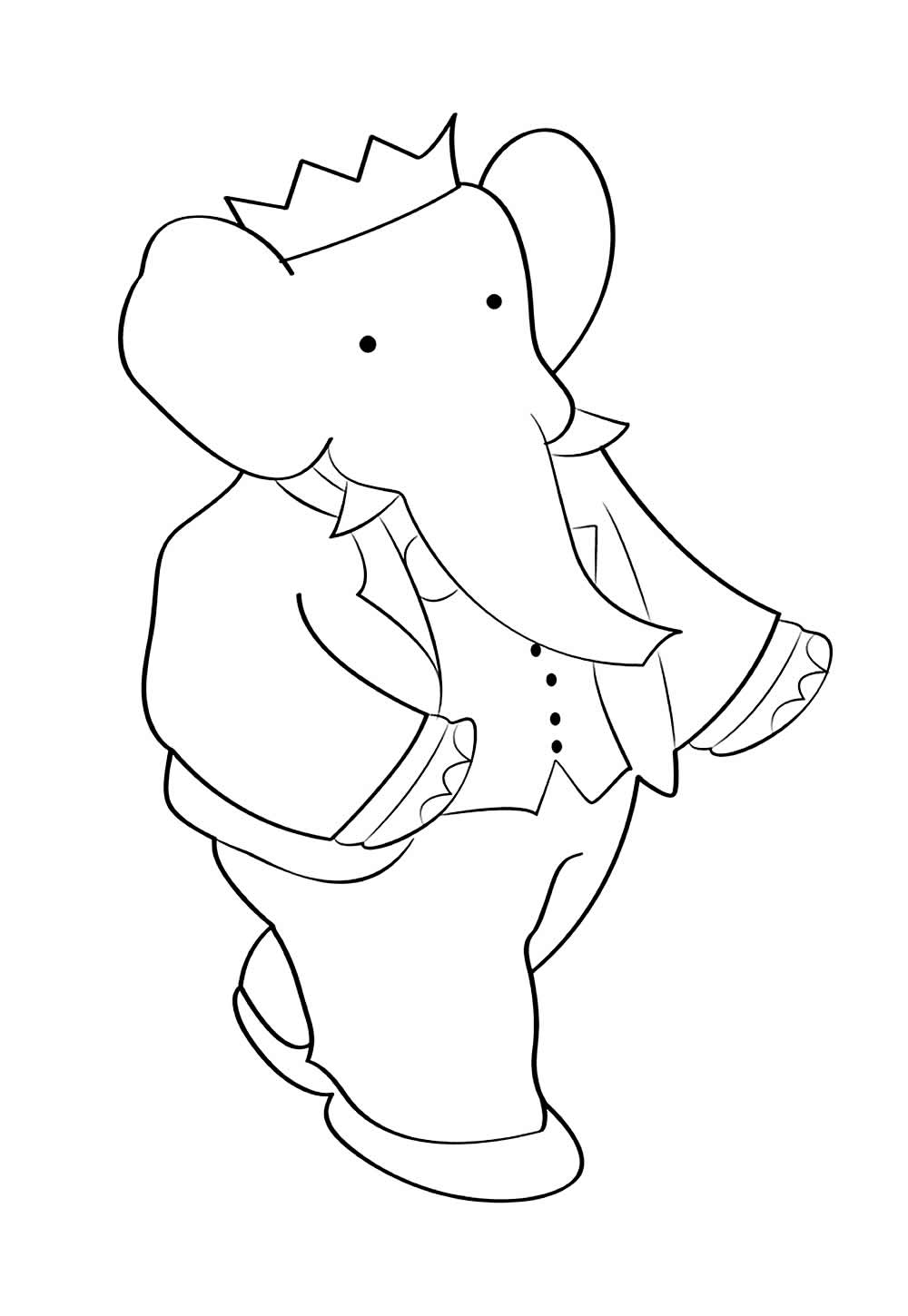 Desenho de Babar para Pintar