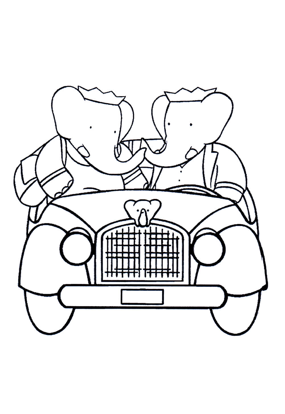 Desenho Babar Colorir Elefante