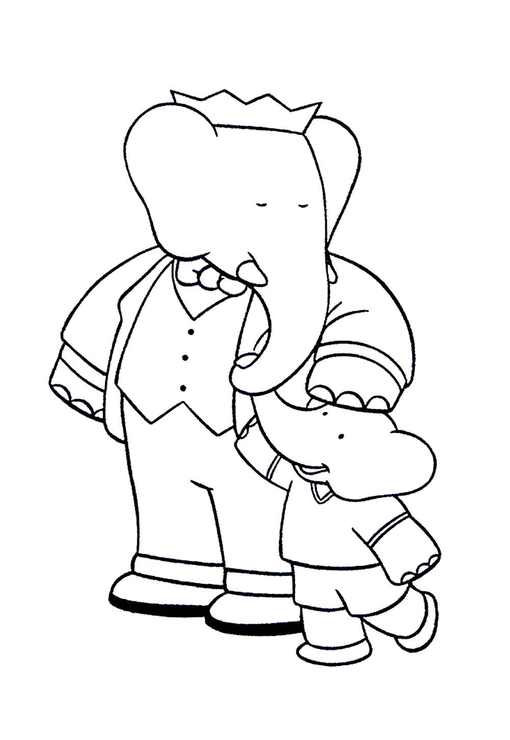 Desenho do Elefante Babar para colorir