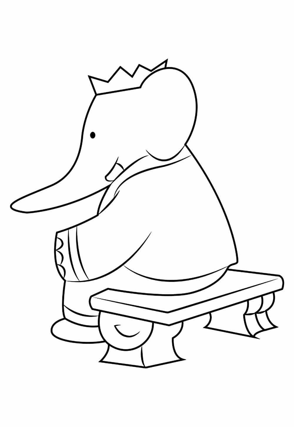 Elefante Babar para colorir