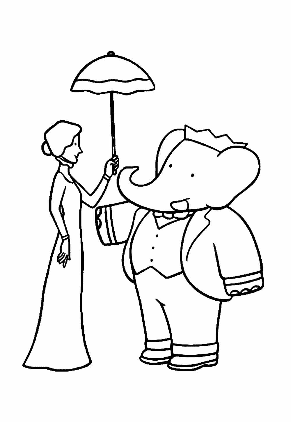 Desenho de Babar para imprimir