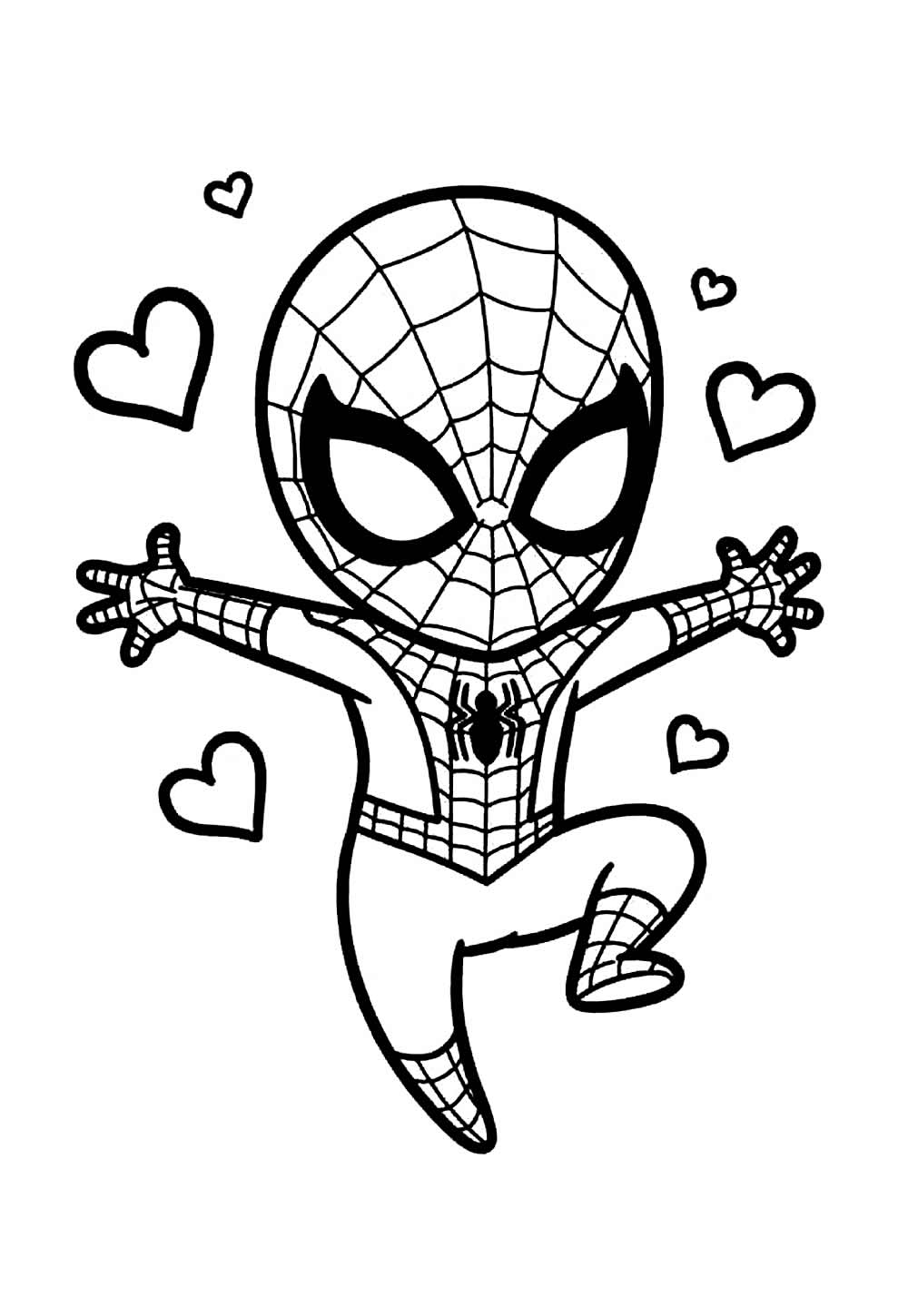 Desenho do Homem-Aranha Bebê para colorir