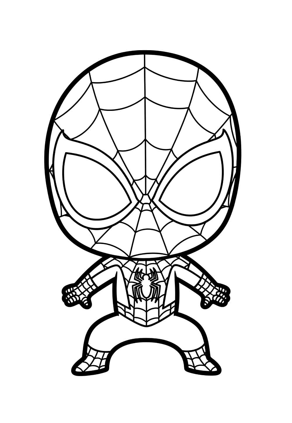 Desenho do Homem-Aranha Baby para pintar