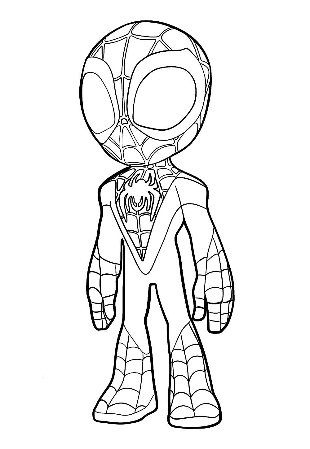 Desenho do Homem-Aranha Baby para pintar